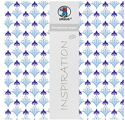 Ursus 709400135 - Scrapbook paper, Lotta 2, ca. 30,5 x 30,5 cm, 190 g/qm, 5 Blatt mit Banderole, beidseitig bedruckt, Vorder- und Rückseite in verschiedenen Farben und Motiven, Motiv 135