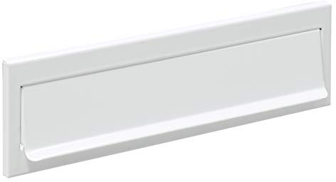 ARREGUI C603 Entrée de boîte aux lettres en acier pour porte, mur et portail, Bouche d'entrée de boite aux lettres extérieure de 23 x 3 cm, Résistant, Installation facile, 24,8 x 7,3 cm, Blanc