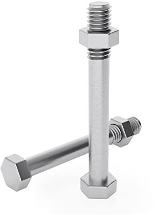 Sechskantschrauben M10 x 110mm inkl. Muttern, 10er Pack DIN 601 verzinkt - Schrauben Set, Legierter Stahl, Geräteschrauben, Schlossschrauben, Maschinenschrauben, Teilgewinde für Pfostenträger, Holzbau