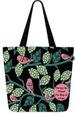 Eco Right Borsa da spiaggia grande con cerniera e tasche interne Borsa da spiaggia in cotone | Borsa shopping in tela Shopper Borsa da donna, borsa e borsa da viaggio Ragazze