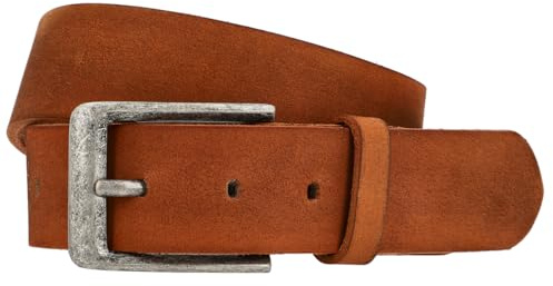 Gusti Ledergürtel Damen – Lane Hochwertiger Gürtel Damen Leder Braun im Vintage Design – Echtes Büffelleder mit edler Metallschnalle 80 cm