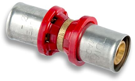TDM Pressfitting Kupplung reduziert 32 x 3,0mm - 25 x 2,5mm für Rohr, Aluverbund- und Mehrschichtverbundrohr, DVGW geprüft, 25 x 32