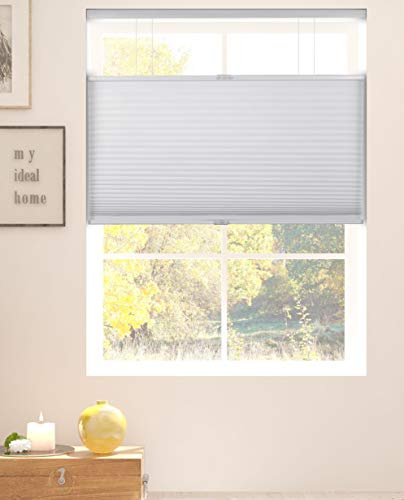 Arlo Blinds White Room Darkening Top Down Bottom Up Deluxe Cordless Cellular Shades - Size: 34 W x 60 H, Cordless Honeycomb Blinds