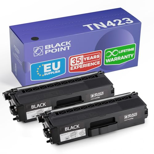 BLACK POINT Premium Toner 2 St. Kompatibel zu TN-423BK TN423 TN423BK TN-421BK TN421 TN421BK - Schwarz für Brother MFC-L8690CDW Brother MFC-L8900CDW DCP-L8410CDW HL-L8260CDW HL-L8360CDW DCP-L8410CD