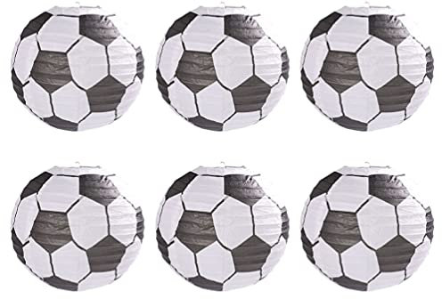STOBOK 6 Piezas de Papel de Fútbol Linterna Fútbol Lámparas Colgantes Copa de Europa Copa del Mundo Fiesta Farol Decoraciones Fiesta Deportes Linterna de Papel Guirnalda 20Cm