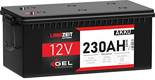 LANGZEIT Blei-Akku 12V 230Ah GEL Akku Batterie Wohnmobil Boot Solar