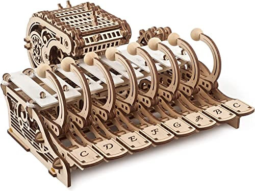 UGEARS Mechanisches Celesta 3D Puzzle - Multifunktionales Musikinstrument mit Klavier, Spieluhr und Xylophon - 3D Holzpuzzle Erwachsene und Kinder - Modellbau Holzbausatz - Musical Modellbausatz