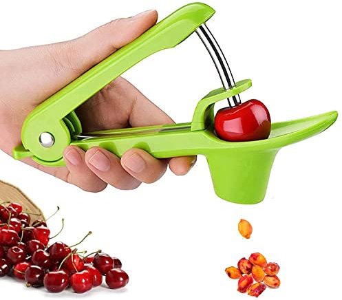 Cherry Pitter Cherry Pip Remover Cherry Stoner Olive Pitter Remover Olive Pitter Remover with Stainless Steel Rod Good Grips Handle for Cheeries, Grapes, Cranberries, Jujubes