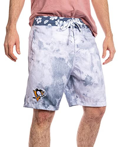 Calhoun NHL Herren Team Logo Aquarell Boardshort Badehose, Pittsburgh Penquins, Mittel