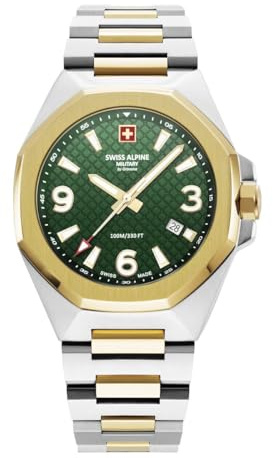 swiss alpine military Herren Uhr Analog Quarz 7005.1 Edelstahl
