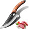 Kitory Couteau Japonais Professionnel, Viking Couteau de Cuisine Tranchant, Forgé à La Main Parfait Pour Couper et Désosser, Full Tang, manche en bois de poire