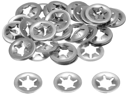 sourcing map Starlock Lot de 50 rondelles de verrouillage à dents internes M8 x 18 mm en acier inoxydable