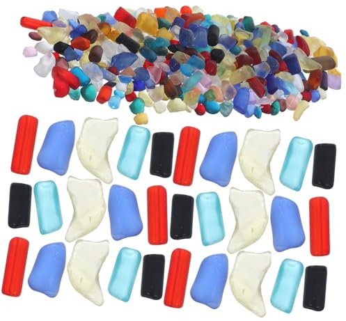 FRCOLOR 1 Satz Aquarienkies farbige Felsen Edelsteine für Aquarien DIY Pflanzendekor Aquarium Sand für Fischbecken Kies für Aquarien Marmor schmücken Fluss Stein Vase Kieselstein Glassand