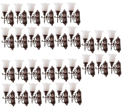 OSALADI 30stücke Mini Wandleuchten Für Sandtisch-dekoration Warmweißes Licht Mikrolampe Für Puppenhaus Und Miniaturmodelle Antique Finish