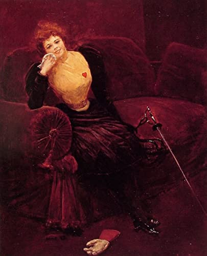 VsoxA Berühmte Gemälde Kunst Poster Leinwand Retro Poster Ein fechter Eine Schwertfrau von jean beraud Dekoration Wandbild für Schlafzimmer Home Decor 60x90cm