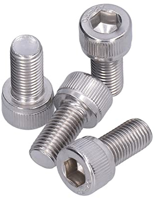 Boulon Hexagonal, 4 Pièces Vis à Douille en Acier Inoxydable 1,25 Mm à Pas Fin M10 Matériel de Fixation M10x50 Brillant H 70 pour les Travaux de Construction Industrie Automobile