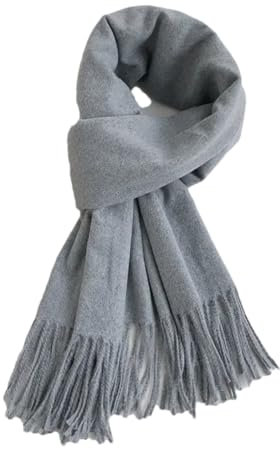 Damen-Schal, Kaschmir, Pashmina, Quaste, Quaste, Schals, 30 Hellgrau, 185x70cm#8Y