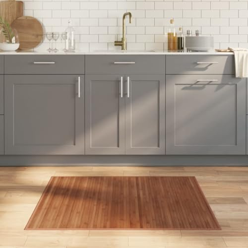 ShGaxin Braun Bambus Rechteck Teppich 80x100 cm, Badvorleger rutschfester Badteppich Badteppich Badvorleger Badteppich 376902