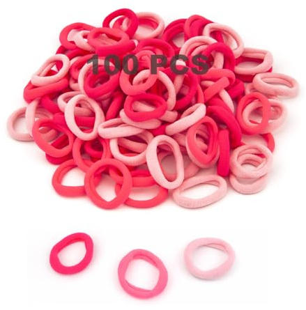 DTXLX 100Pcs Pink Kids Spiral Hair Tie