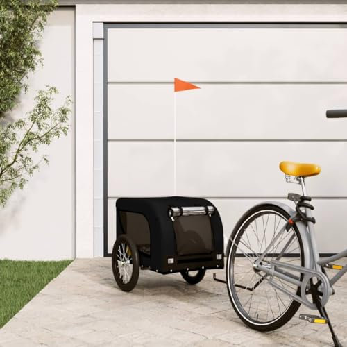 ShGaxin Fahrradanhänger Hunde Schwarz Oxford-Gewebe und Eisen, Fahrrad Anhänger, Lastenanhänger, Handwagen, Fahrrad-lastenanhänger, Lastenfahrrad 94003