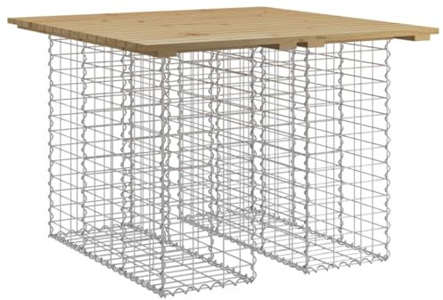 ULUYYUC Balkon Sitzbank Bierbank Campingbank Garden Bench - Gartenbank aus Gabionen 100x102x72 cm Kiefernholz Imprägniert für Terrasse Balkon Garten Innenhof