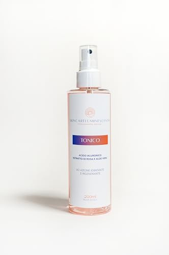 Skincare Luminescenth - Tonico Idratante e Rigenerante con Acido Ialuronico, Rosa e Aloe Vera 200 ml