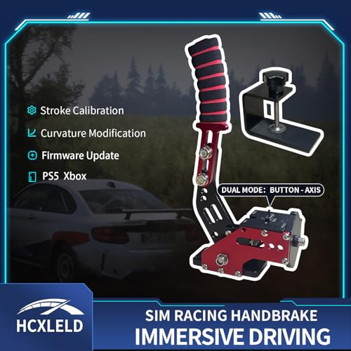 HCXLELD Sim Racing Handbrake, G29 G923 T300 Racing Wheel Compatible with PS4/PS5, G920 G923 TX Racing Wheel Compatible with XBOX Series X/S, All Racing Wheels for Windows, with Clamp