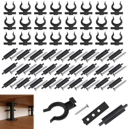 25 Sets Kitchen Skirting Board Clips, Kitchen Clip with 50 Screws Kitchen Pedestal Fixing Clips Skirting Board Kitchen Clips Kitchen Adjustable Base Clips Skirting Board for 32-36 mm