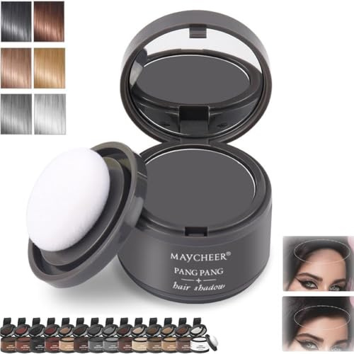 Poudre Cheveux Femme Retouche Racines, Maycheer Ombre Ligne Front, Correcteur Racines Instantané, Densifiant Volumateur Homme Femme, Solution Alopécie, Résultat Naturel Cheveux(4#Gray)