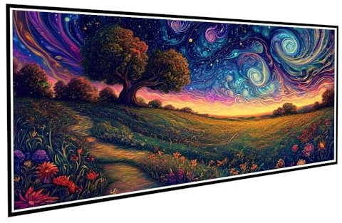 Diamond Painting Van Gogh Diamond Painting Adulte Complet Diamant Paysage Broderie Diamant Grand Format, Crystal Art Adultes Enfants Débutants Canevas Peinture Home Wall Decor Cadeau 70x140cm V-981
