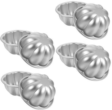 Alipis 8pcs Aluminum Alloy Tart Molds Cake Molds Flower Design Non-Stick for Baking
