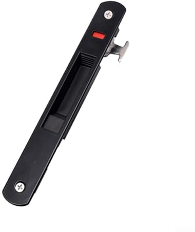 Serratura a gancio singolo laterale per porta scorrevole, in acciaio inox, con vetro scorrevole, resistente all'umidità, per un bloccaggio sicuro delle porte scorrevoli (nero)