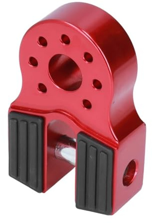 BMLGPGBCDW Coche Montaje Gancho Cabrestante Plano Montaje Grillete Cabrestante Plano 16000lb Carga con Protector Lateral De Goma para UTV SUV Pickup Accesorios(Rojo)