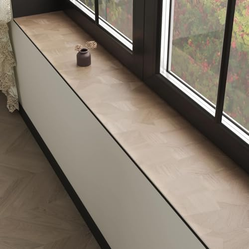 Absorbent Window Sill Mat Light Wood Grain, Non-Slip Window Sill Cover Diatomaceous Earth Cushion, Washable & Dustproof Windowsill Capping(Wood Grain4,39x14in(99x36cm))