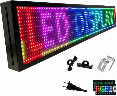 P10 Programmierbares LED-Werbeschild für Geschäfte | Wi-Fi-Steuerung für Laufschrift und individuelle Texte | Helle 4000 cd/m² SMD-Anzeige, ideal für Schaufenster, Eingangsbereiche 96x16cm