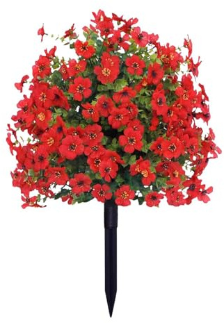 Generisch Künstliche Sträucher für den Außenbereich - 56 cm naturnaher Wohnaccessoire-Deko mit Spieß | Kunstpflanzen für draußen - Für Höfe, Partys, Feste, Büros, Tore, Lehrertag,