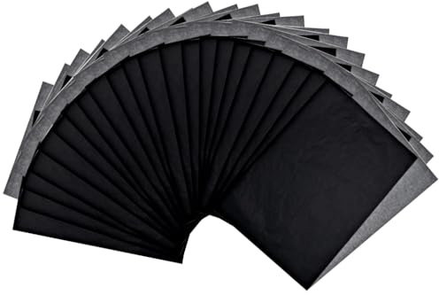 50 Blatt Kohlepapier A4 Schwarz, Pauspapier und Durchschlagpapier, Hochwertiges Kohlepapier zum Nachzeichnen, Blaupause Papier für Holz, Leinwand und Papier, Pauschpapier A4 für Kunst und Handwerk