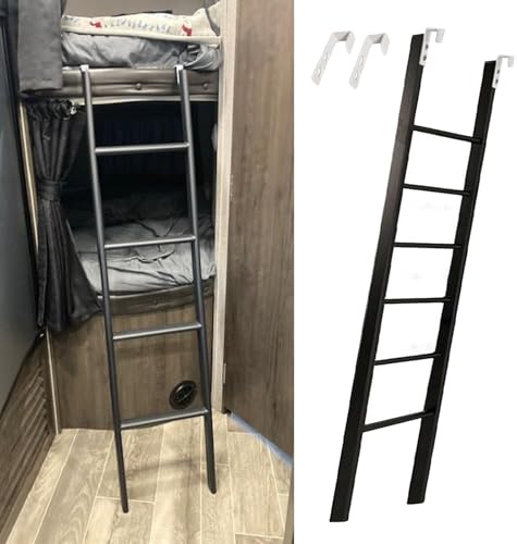Scaletta Nera per Letto a Castello, 114 cm, 127 cm, 140 cm, 150 cm, 150 cm, 160 cm, 165 cm, 175 cm, 185 cm, per Adulti, per dormitori (185 cm).