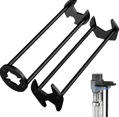 Pnoyws Tap Spanner, 2Pcs Universal Sink Plumbers Wrenches – 7 Size Multifunctional Tap Wrench Set, Four Claw Hex Wrench for Tight Space, Kitchen Bathroom Basin Nut Repair Tool