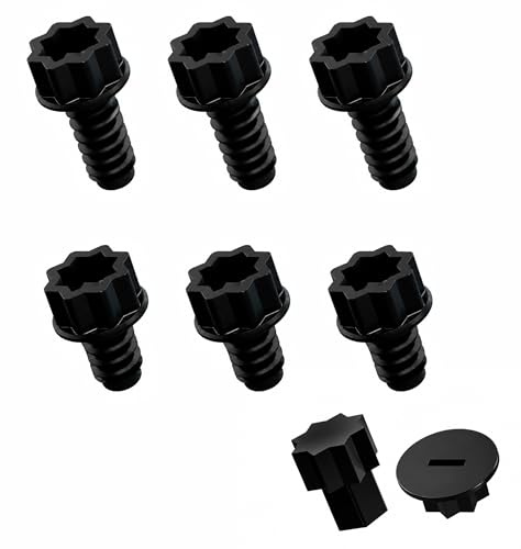Kit de Tornillos de Repuesto para Muebles de Jardín Compatibles con Keter Allibert - 6 Piezas (3-45mm y 3-34mm) + Adaptador Universal/Tornilleria Para Muebles de Jardín ABS (Negro)
