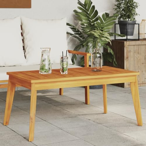 QUAHEAS Garten-Esstisch aus massivem Akazienholz 103x58x45 cm wetterfest robust für Balkon Terrasse und Outdoor, Pflegeleichte Tischplatte ideal für Garten Lounge Sitzgruppe und Veranda