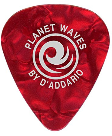 D'Addario Plektrum - Plektren Gitarre - Pearl Celluloid Guitar Picks - Gitarren Plektrum - 1CRP4-10 - Red, Medium - 10-Stück