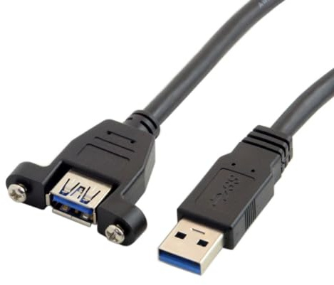 chenyang USB 3.0 Verlängerungskabel Typ A Stecker auf Buchse, mit Schrauben zur Befestigung an der Platine 50cm