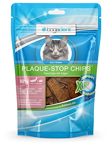 bogar, Bogadent Dental Sticks für Katzen, Zahnstocher Katzen-Zahnpflege, Katzensnacks zur Zahnsteinvorbeugung, Chips für Katzen, Mit Fisch, Fleisch, Früchten und Mineralien, Katzenzubehör, 50 g