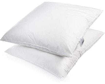 H&F Heimtextilien 2er Set Premium Qualität | Kopfkissen 80x80 cm | Füllung: 1500 Gramm Federn, Gänsefedern | 100% Natur Kissen | Bezug: 100% Baumwolle | Federkissen 80 x 80 cm