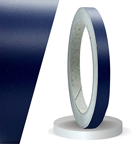 siviwonder Zierstreifen selbstklebend Folie Stahlblau Marine Blau Matt matt 10 mm x 10 m Rolle Dekorband Auto Motorrad Boot Fahrrad Wohnwagen Pinstripe Klebeband für Konturmarkierung Linien Dekoration