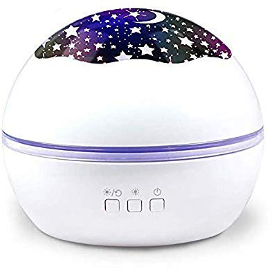 Upgrade LED Starry Sky Night Light Planet Projector Lamp Ball 8 modes Colorful Rotate Flashing Star Kids Baby Kids Birthday Gift,White