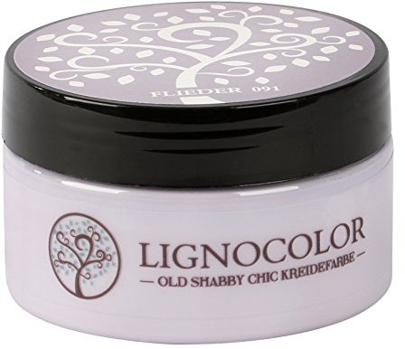 Lignocolor 100ml Kreidefarbe (Flieder) Shabby Chic Lack Landhaus Stil Vintage Look Chalky finish
