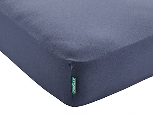 Spannbettlaken »Berlin« Bettlaken BxL+H 140x200+30 cm Dunkelblau Microsatin Hautfreundlich für Boxpringbetten Matratzen bis 30 cm Höhe, 202092