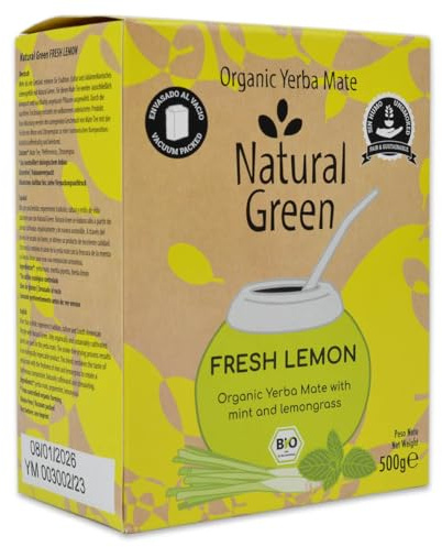 Delicatino - Natural Green Yerba Mate Fresh Lemon – Bio, Staubfrei & Rauchfrei Getrocknet, 500g.